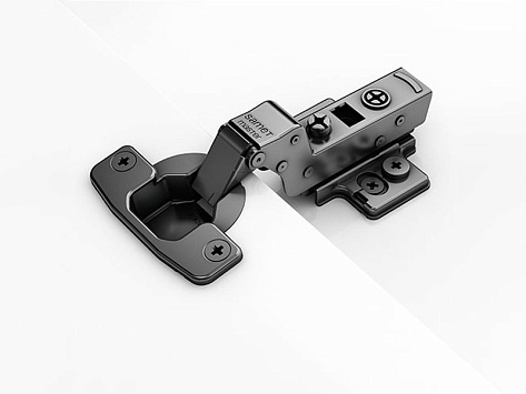 Петля MASTER BLACK вкладная 110* с доводчиком, Clip-On, 48AX , чёрная, Art. 10102432Y Samet