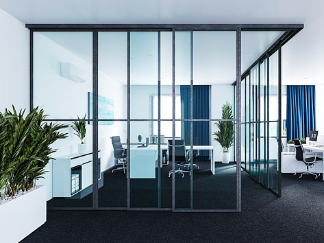 ARISTO 4в1 Подвесная угловая 3+3 двери под стекло в проём L2450x2450 H2700 с мультипоследовательным открыванием (крайние статичные), доводчиками , золото крацованное