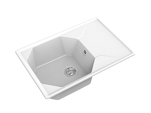 Мойка кухонная Granfest GF - U-740L, 740х500x200мм, иней, искусственный камень, в комплекте