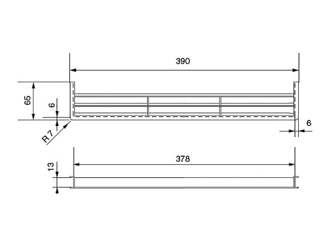 Решетка вентиляционная №1, 390х65 мм, белый, пластик