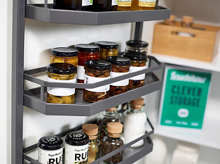 Полка Тандем Сайд 450 мм, Арена СТИЛЬ, антрацит, цвет дна антрацит, антислип, Art. 2370799846, Kessebohmer