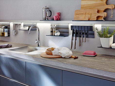 Рейлинг + аксессуары Линеро Мозаик, Комплект №3, антрацит, 900 мм, Art. 2722039846, Kessebohmer