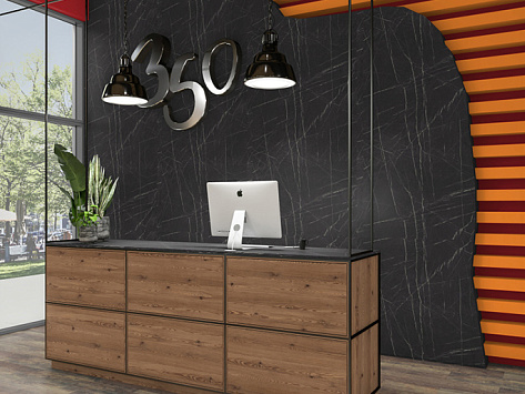 Столешница 4100х600х38 Камень Пьетра Гриджиа чёрный F206 ST9 постформинг R3, Гр.2, Ш, Egger