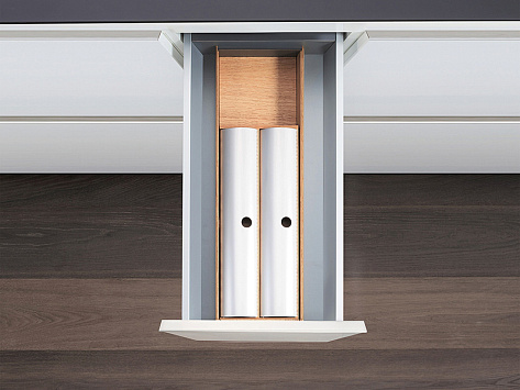 Лоток для ящика ФайнЛайн Линик, 300 мм, глубина 500 мм + держатель для фольги, дуб натуральный, ROCKENHAUSEN, Art. 2373770369, Kessebohmer