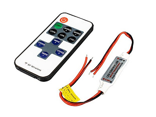 Диммер для светодиодной подсветки радиоуправляемый LN-RF11B-MINI-Wires 12/24V 72/144W, пульт 11кн