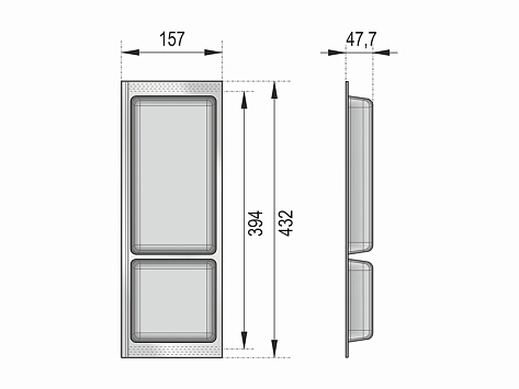 Дополнительный широкий блок-лоток BLOKI PC13/W/157x430, белый, Boyard