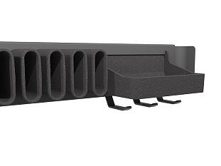 Держатель для галстуков и ремней с полочкой фасадный лев/прав 450 мм, Конеро, D 475 мм, цвет ЧЕРНЫЙ Art. 2383867021, Kessebohmer