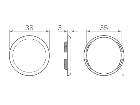 Заглушка для навеса 816 и петли, d=35, белая, 810.00.01.35.00, CAMAR