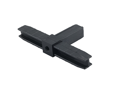 Уголок сборочный 3d прямой с отверстием и резьбой M8, чёрный, Алюмформ