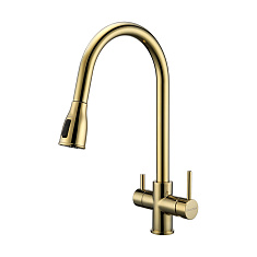 Смеситель для кухни Lange, золото, La214212-G, Paulmark