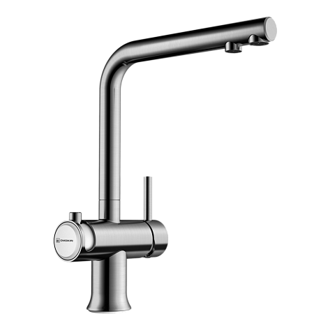 Смеситель Omoikiri Hotaru-IN-WH, с питьевой водой, нержавеющая сталь/белый