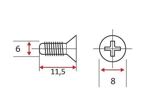 Еврошуруп 6,0x11,5 потай