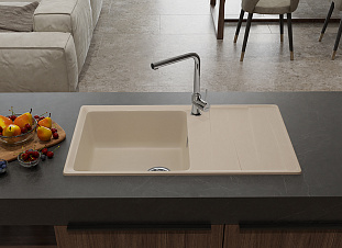 Мойка кухонная Granfest GF - LV-860L, 860х500x200мм, кашемир, искусственный камень, в комплекте