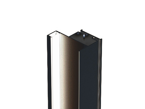 Ручка-профиль, фальш Gola вертикальный оконечный, 4,5 м, алюминий, черный, LED с экраном (для 18мм ДСП), Италия