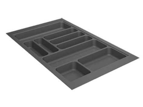 Лоток для столовых приборов OrgaTray 440 для InnoTech Atira/AvanTech YOU/ArciTech, Гл441-520xШ175-200, пластик,  антрацит, Art.9194992, Hettich