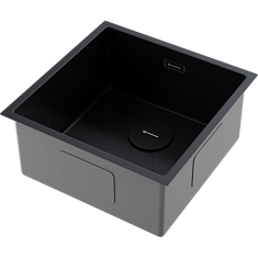 Мойка Omoikiri Taki 44-U/IF-GB 440х440х200мм, выпуск 3 1/2, нерж.сталь/графит, в комплекте