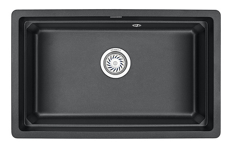Мойка кухонная Granula KS-7303U, 730х450х195мм,Черный, искусственный камень, в комплекте