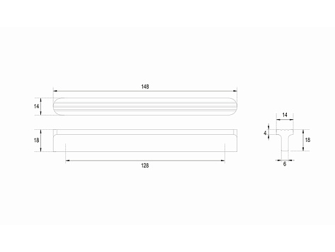 Ручка профильная Vertical, Shell RS064W.4/128, белый, Boyard