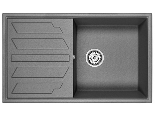 Мойка кухонная Granula 8601, 860х500х200мм, ГРАФИТ, искусственный камень, в комплекте