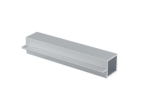 Профиль квадратный алюминиевый для полок из стекла, 4200 мм, серебро браш, Алюмформ
