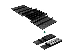 Лоток для ящика ФайнЛайн, 1000 - 1200 мм/500 мм + держатель для фольги + для ножей, ясень черный, ROCKENHAUSEN, Art. 2373850368, Kessebohmer