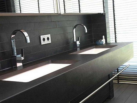 Столешница 3000х600х40 Балканский сланец черный (Black Slate) 2333/Q (1п/5), e1,  Slotex