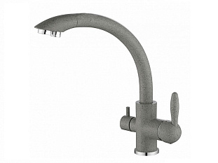 Смеситель высокий Paulmark Es213001, с питьевой водой, хром/серый 310, искусственный камень