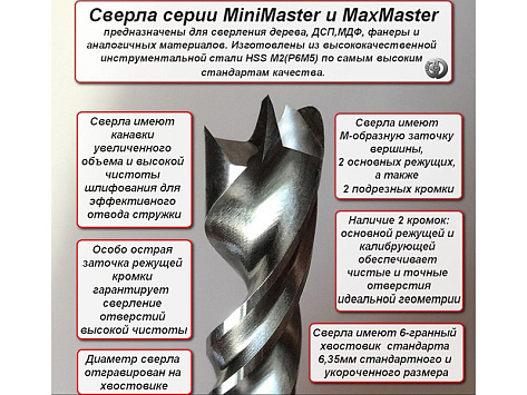 Сверло по дереву Мастер 3D MaxMaster 8,0x110