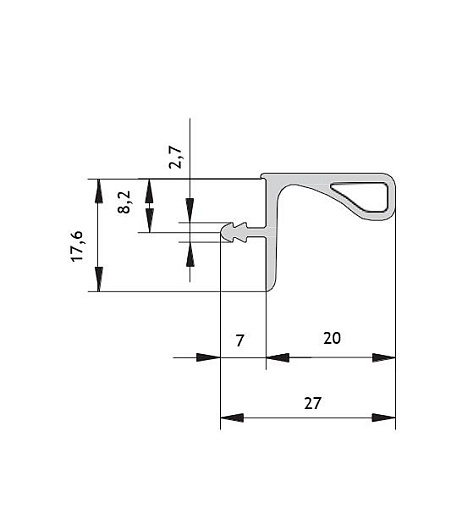 Ручка-профиль, Гола Премиум для верхних модулей, 4,2 м, (для 16мм ДСП), шампань брашированная, Россия