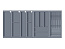 Лоток для столовых приборов с блоком для ножей BLOKI PC14 + PC12 + PC10 + PC11 + PC13 +  PC15, 480мм, для ящика шириной 1050мм, графит, Boyard
