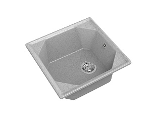 Мойка кухонная Granfest GF - U-500, 500x500x200мм, серый, искусственный камень, в комплекте