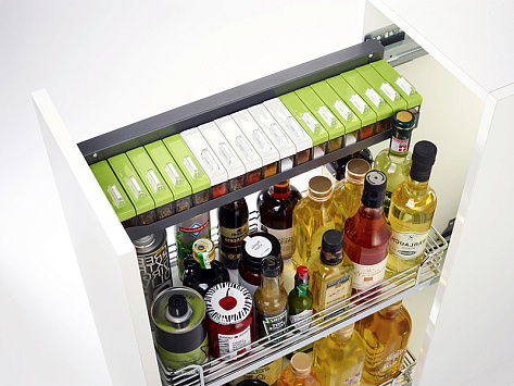 Комфорт II  250 мм, правый, высота 654 мм, Арена КЛАССИК, 2 полки, титан, цвет дна серый, Art. 2377170102, Kessebohmer