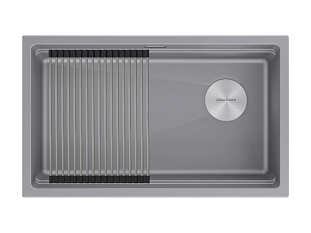 Мойка Paulmark гранит LUMI-PRO 74 UNI, серый металлик, 740х450мм