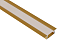 Профиль врезной алюминиевый для светодиодной ленты, анод. золото, с мат. экраном и заглушками 22х6х3000 мм,.К251-3АМG