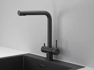 Смеситель Granula 7011, ЧЕРНЫЙ МАТОВЫЙ, Kitchen Space,латунь