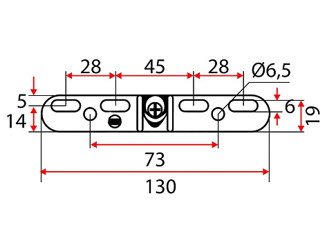 Менсолодержатель скрытый c регулировкой  (в комплекте 3 детали), 175 мм, 17,5 кг/шт, металлический