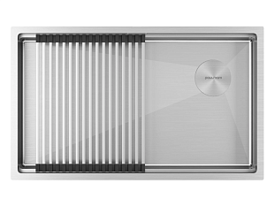Мойка кухонная Paulmark NEXT-PRO 74 UNI PM707445-BS, 740х450мм, брашированная нерж.сталь, в комплекте
