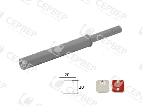 Нажимной толкатель фасадов с магнитом, длинный ход 37мм, врезной, темно-серый 22N, d10 Нажимной толкатель фасадов с магнитом, длинный ход 37мм, врезной, темно-серый 22N, d10