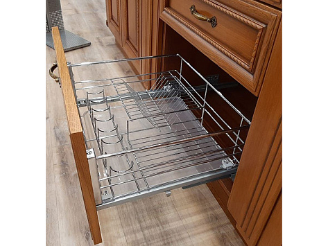 Сушилка выкатная в модуль 600 мм на скрытых напр. с доводчиком, хром