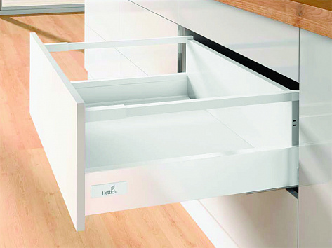 Комплект ящика InnoTech Atira 176х470 белый, с релингом, полн. выдв., Silent System, Art.9230060, Hettich