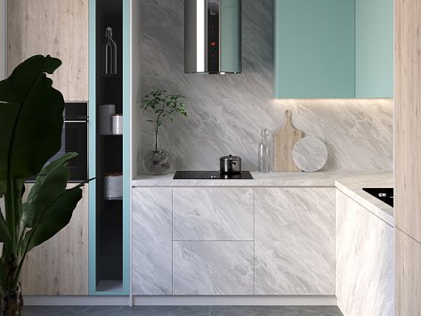 Столешница 3000х600х40 Мрамор Нуволато 2341/Pt (1п/5), k2, Slotex