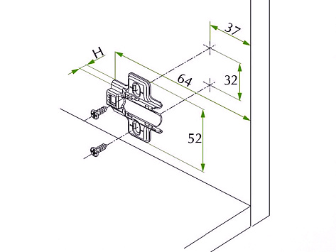 Монтажная планка для Integra 2-Ways H=2 под саморез Art. 525B01M50200000, FGV