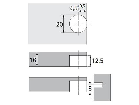 Полкодержатель VB 135, коричневая Art. 1016560, Hettich