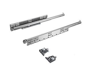 Комплект скрытых направляющих Quadro 25 2D 25/270 Push to open (част. выдвижение) с фиксаторами, Hettich
