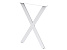 Опора барная X-образная, 30х60, 840x595+5мм, усиленная, белый глянцевый (RAL 9016)