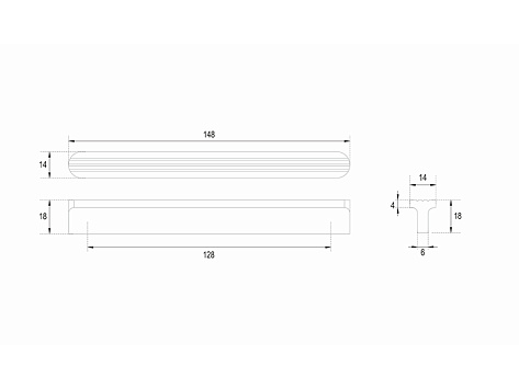 Ручка профильная Vertical, Shell RS064BL.4/128, черный, Boyard