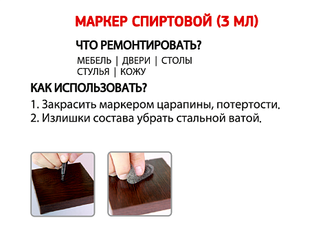 Маркер мебельный спиртовой Мастер Сити Черный 001