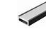 Профиль накладной алюминиевый для светодиодной ленты до 10 мм, чёрный матовый с мат. экраном, заглушками и крепежом, 15,2х6х3000 мм K262-3AMBK
