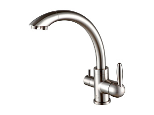 Смеситель высокий Paulmark Es213001, с питьевой водой, никель