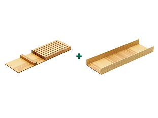 Лоток для ящика ФайнЛайн Линик, 300 мм, глубина 500 мм + держатель для ножей, дуб натуральный, ROCKENHAUSEN, Art. 2373760369, Kessebohmer